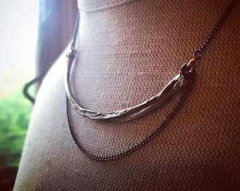 Snake Rib Necklace - Bronze Python Rib Bone Necklace in Bronze