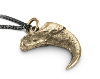 Cougar Claw Necklace - Bronze Cougar Claw Pendant - Mountain Lion Claw