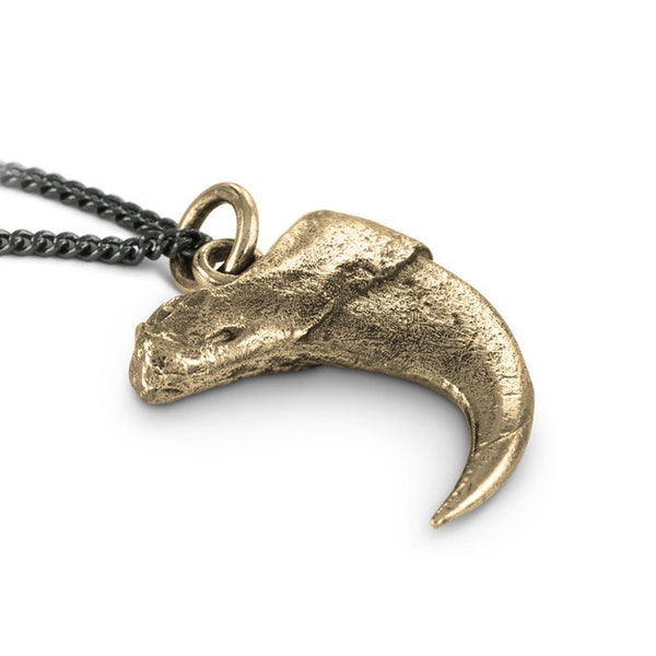 Cougar Claw Necklace - Bronze Cougar Claw Pendant - Mountain Lion Claw