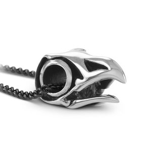Bird Skull Necklace - Antique Silver Bird Skull Pendant image 1