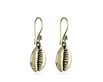 Cowrie Shell Earrings - Bronze Cowry Shell Earrings