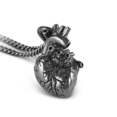 Sterling Silver Anatomical Heart Necklace Sterling Silver Etsy