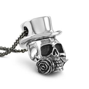 Voodoo Skull Necklace Antique Silver Skull Pendant Steampunk Skull Necklace image 1