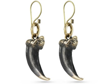 Wolf Claw Earrings - Bronze Claw Earrings - Wolf Earrings