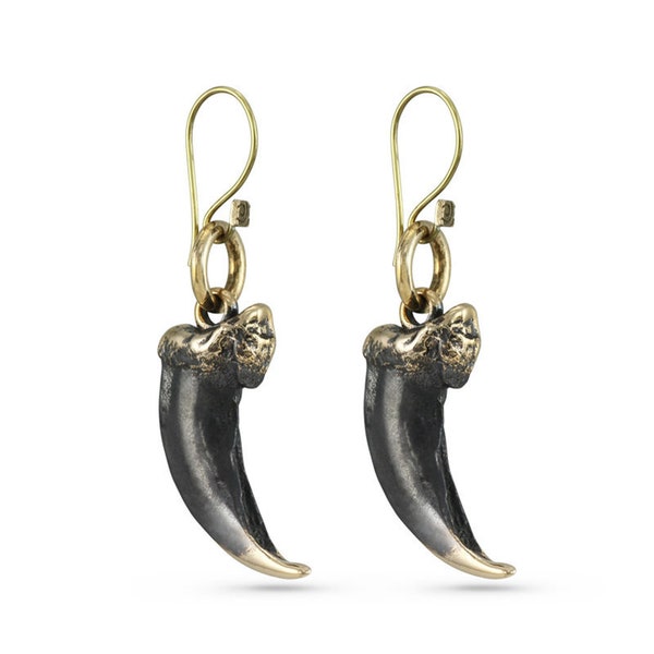 Wolf Claw Earrings - Bronze Claw Earrings - Wolf Earrings