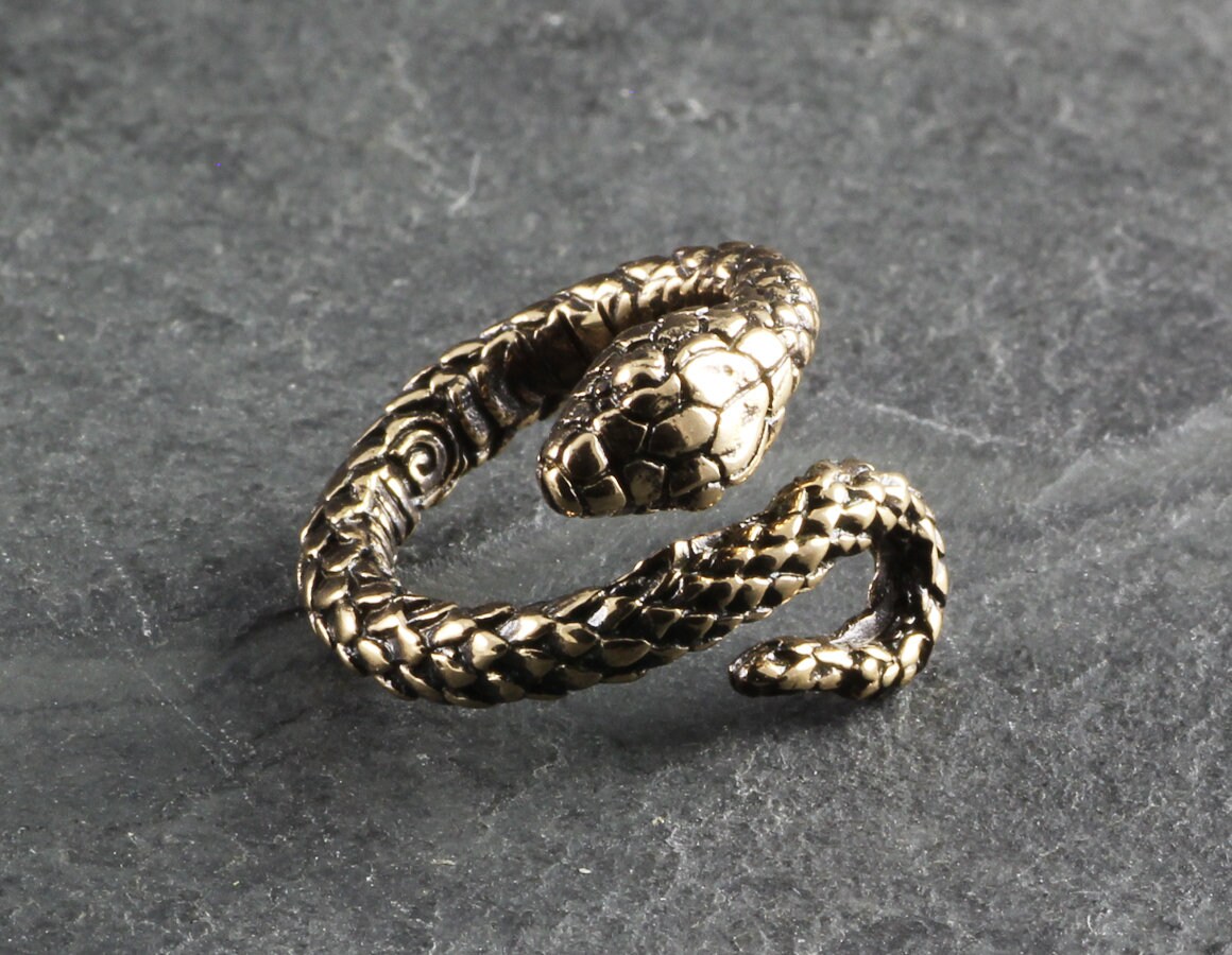 Snake Ring Bronze Snake Bypass Ring Adjustable Snake Ring Etsy