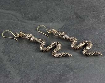 Snake Earrings - Bronze Snake Earrings