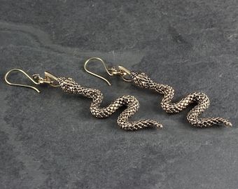 Boucles d'oreilles serpent - Boucles d'oreilles serpent en bronze