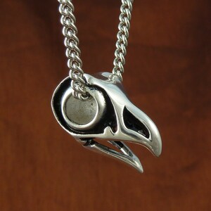 Bird Skull Necklace - Antique Silver Bird Skull Pendant image 4
