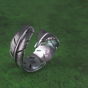 Sterling Silver Feather Ring .925 Silver Feather Ring image 6