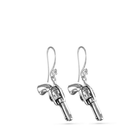 Orecchini a forma di pistola in argento - Orecchini a forma di pistola in argento - Italia