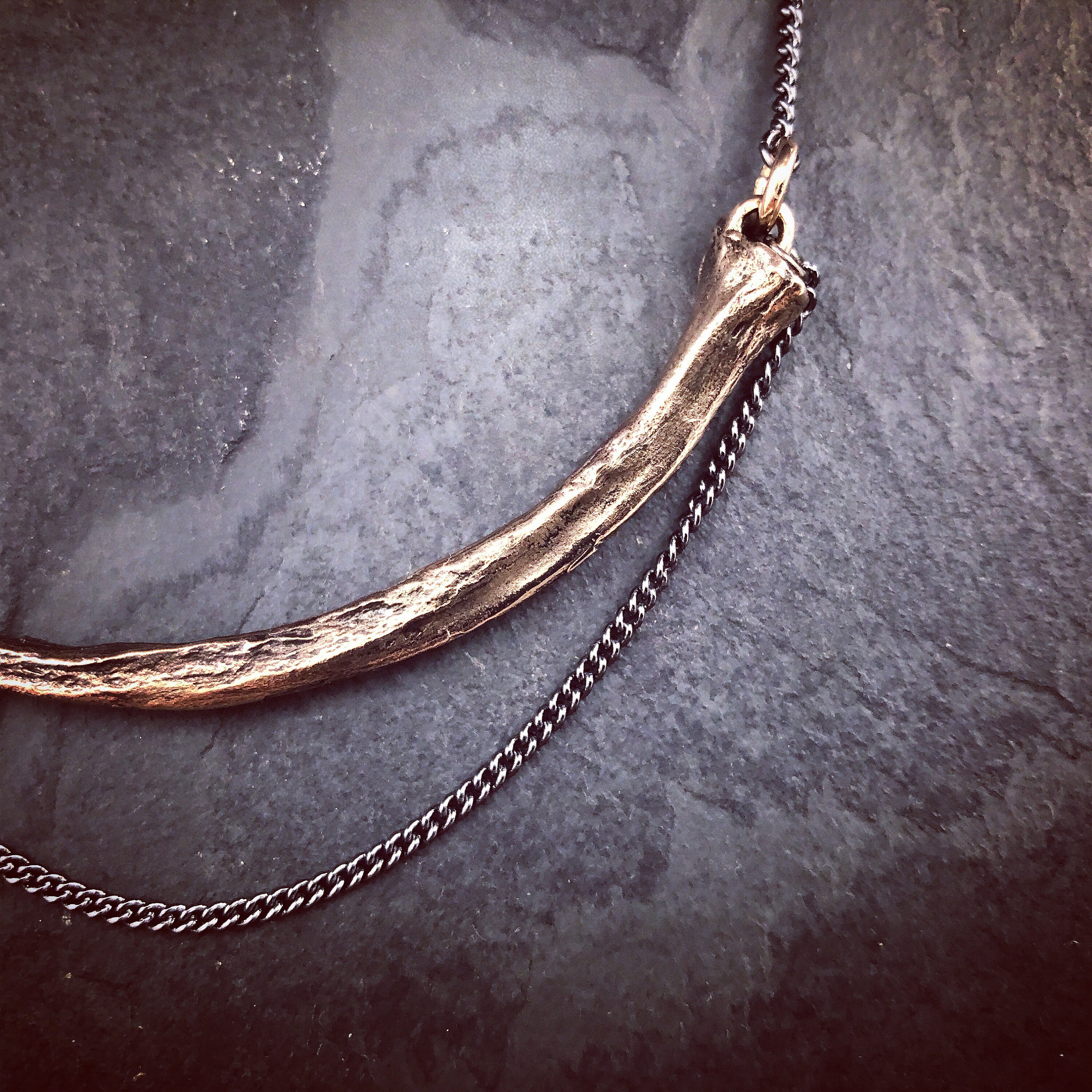 Snake Rib Necklace Bronze Python Rib Necklace Bronze Bone | Etsy