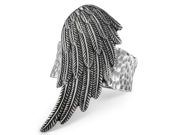 Flügel Ring - Weiße Bronze Flügel Ring