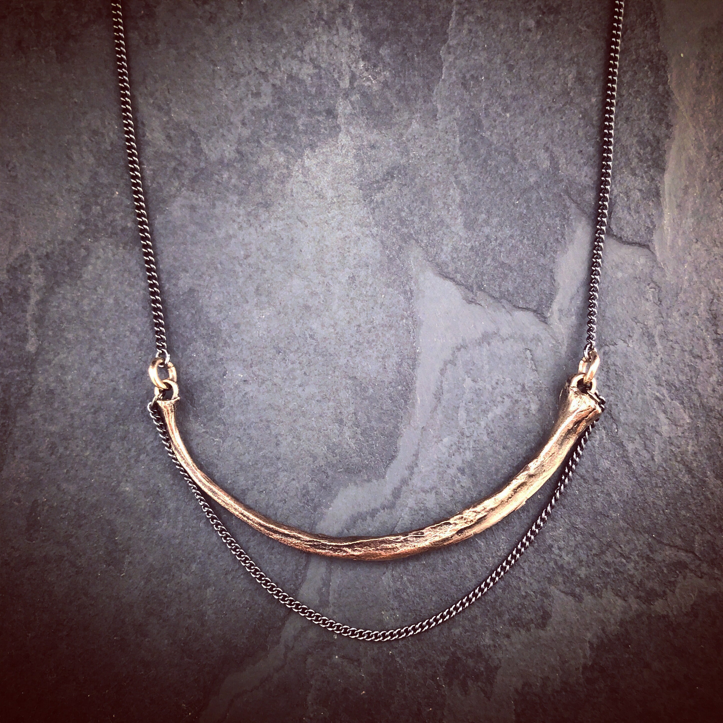 Snake Rib Necklace Bronze Python Rib Necklace Bronze Bone | Etsy
