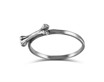 Bone Stacking Ring - Antique Silver Bone Stacking Ring