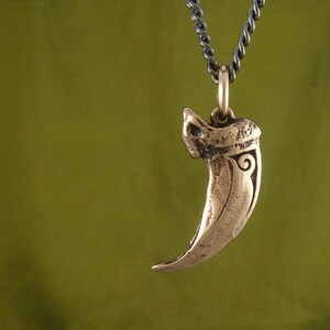 Wolf Claw Necklace Bronze Wolf Claw Pendant Bronze Claw image 4