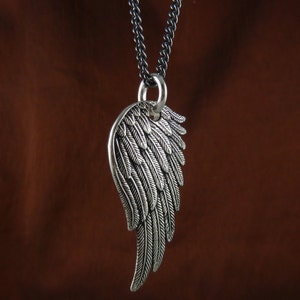 Angel Wing Necklace Antique Silver Angel Wing Pendant image 5