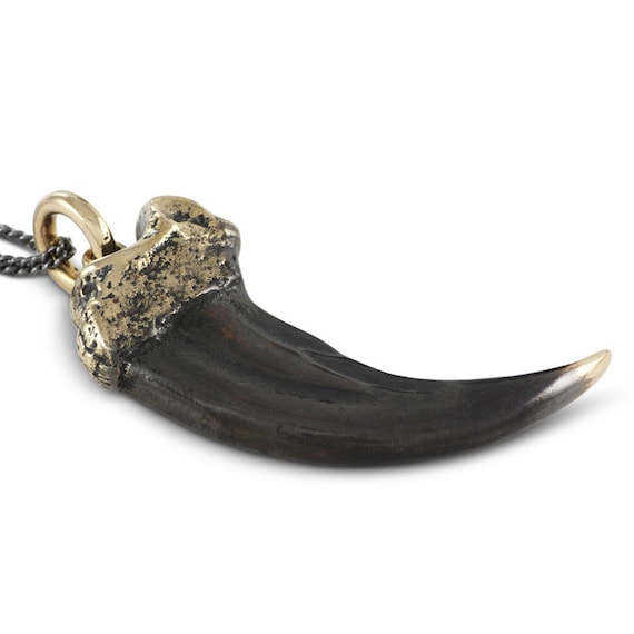 Bear Claw Necklace - Bronze Bear Claw Pendant - Black Bear Bear Claw Necklace - Bronze Bear Claw Pendant - Black Bear