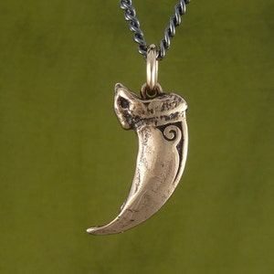 Wolf Claw Necklace Bronze Wolf Claw Pendant Bronze Claw image 3