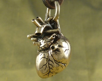 Human Heart Cast In BRASS BRASS HEART SCULPTURE Polished 