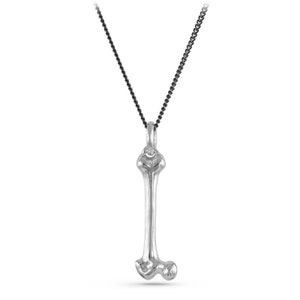 Femur Bone Necklace Antique Silver Femur Bone Pendant image 2