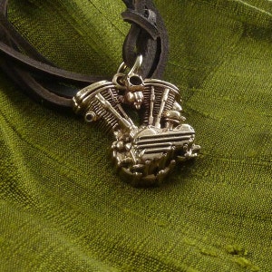 Motorcycle Engine Necklace Bronze V Twin Engine Necklace Motorcycle Necklace image 4