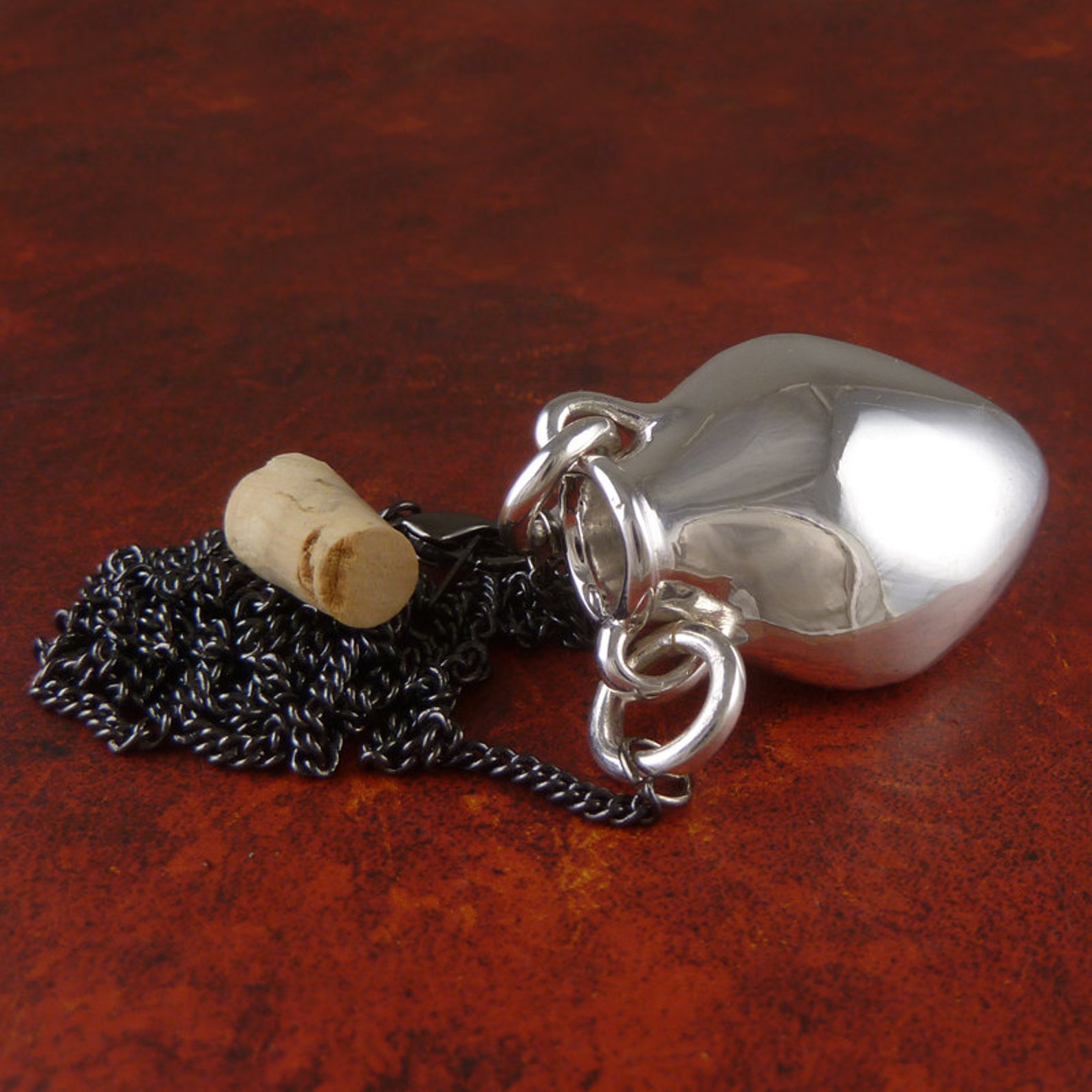 Amphora Necklace Antique Silver Amphora Necklace Stash Etsy