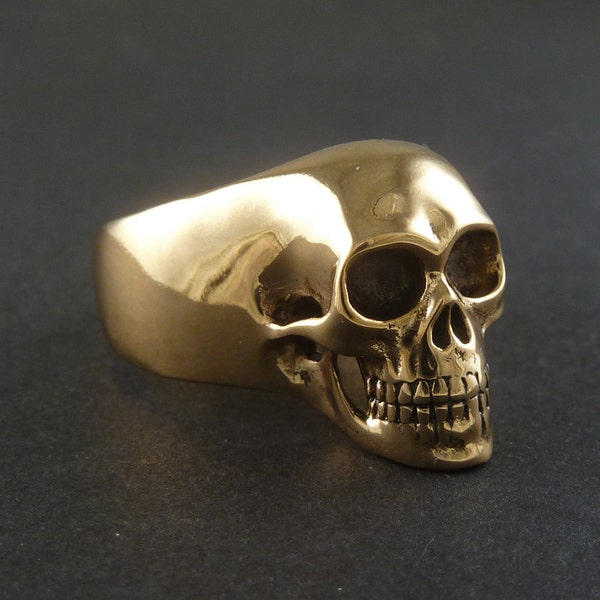 Statement Ring - Skull Ring - Bronze Human Skull Ring