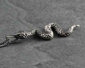 Snake Necklace - Antique Silver Snake Pendant