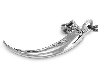Eagle Talon Necklace - Antique Silver Golden Eagle Talon Pendant