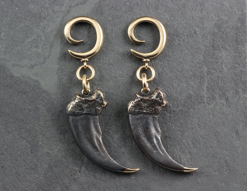 Poids Doreille De Griffe Dours Boucles Doreilles Gaugeées Etsy
