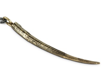 Tusk Necklace - Bronze Tusk Shell Pendant - Tusk Jewelry