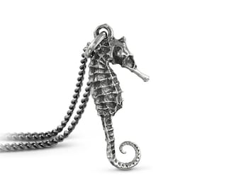 Seahorse Necklace - Small Antique Silver Seahorse Pendant