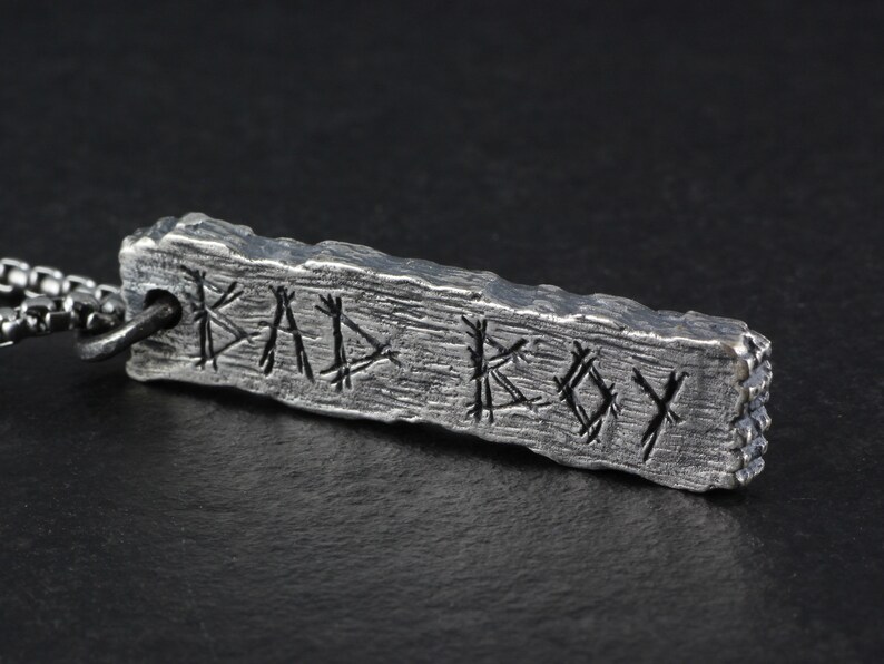 BAD BOY Pendant Sterling Silver Word Pendant Pillory Board Necklace