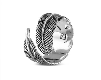 Sterling Silver Feather Ring - .925 Silver Feather Ring