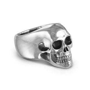 Skull Ring - Antique Silver Human Skull Ring - Memento Mori