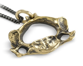 Wervel ketting - Bronzen menselijke wervel hanger - Anatomische sieraden