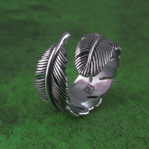 Sterling Silver Feather Ring .925 Silver Feather Ring image 3