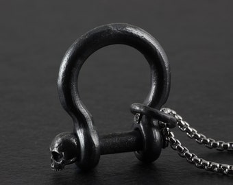 Shackle Necklace - Sterling Silver Shackle Pendant - Shackle Jewelry