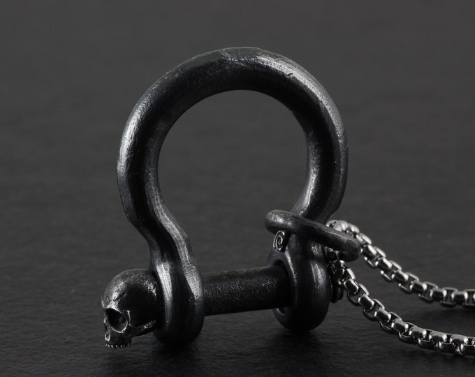 Shackle Necklace Sterling Silver Shackle Pendant Shackle Jewelry Etsy