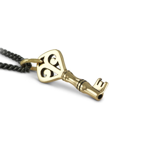 Key Necklace - Small Bronze Key Pendant