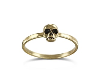 Skull Stacking Ring - Bronze Tiny Skull Stacking Ring