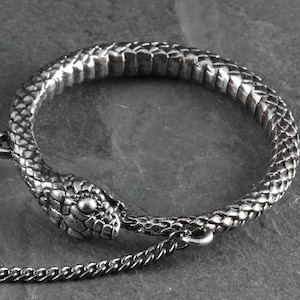 Ouroboros Necklace Antique Silver Ouroboros Pendant Snake - Etsy