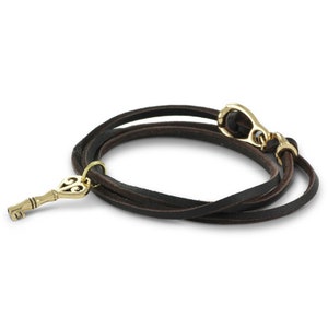 Key Bracelet Bronze Key Leather Wrap Bracelet image 1