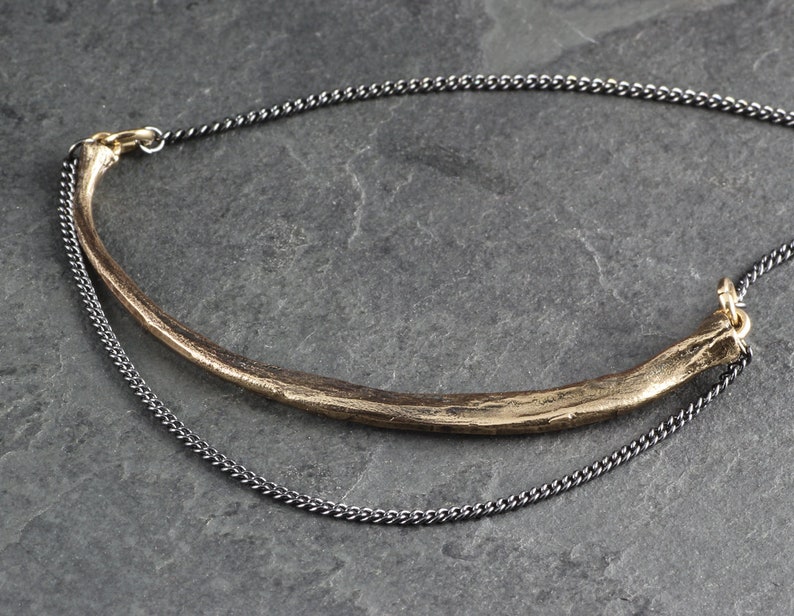 Snake Rib Necklace Bronze Python Rib Necklace Bronze Bone Necklace image 2