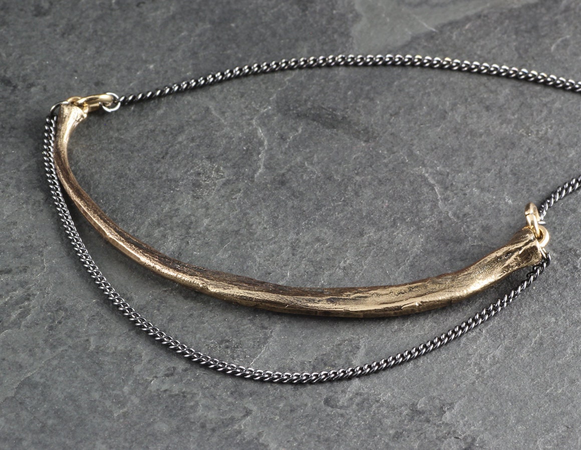 Snake Rib Necklace Bronze Python Rib Necklace Bronze Bone - Etsy