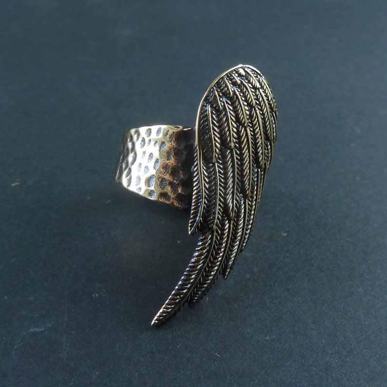 Angel Wing Ring Bronze Wing Ring image 4