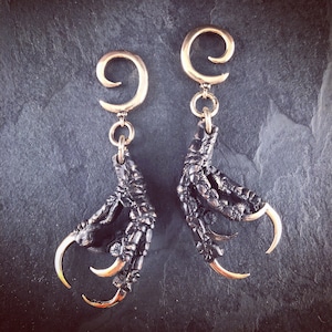 Crow Claw Ear Weights - Bronze Crow Claw Gauges