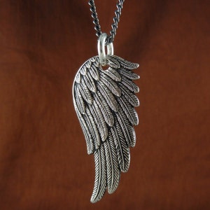 Angel Wing Necklace Antique Silver Angel Wing Pendant image 6