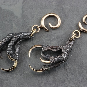 Crow Claw Ear Weights - Bronze Crow Claw Gauges